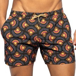 Short de bain de la marque ES COLLECTION - Short de Bain ES Collection Peacock Print Edition Limitée - Noir - Ref : 2606 C10