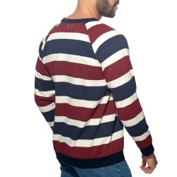 Mangas largas de la marca ADDICTED - Sudadera ADDICTED Rayas Retro - Rojas - Ref : AD1438 C29