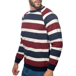 Manches longues de la marque ADDICTED - Sweatshirt ADDICTED Retro Stripes - Rouge - Ref : AD1438 C29