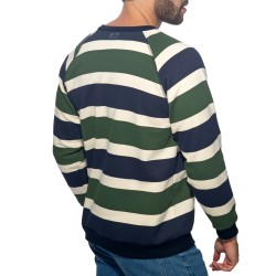 Manches longues de la marque ADDICTED - Sweatshirt ADDICTED Retro Stripes - Vert - Ref : AD1438 C18