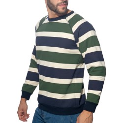 Mangas largas de la marca ADDICTED - Sudadera de rayas retro ADDICTED - Verde - Ref : AD1438 C18