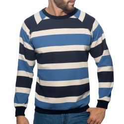 Mangas largas de la marca ADDICTED - Sudadera de rayas retro de ADDICTED - Azul - Ref : AD1438 C08