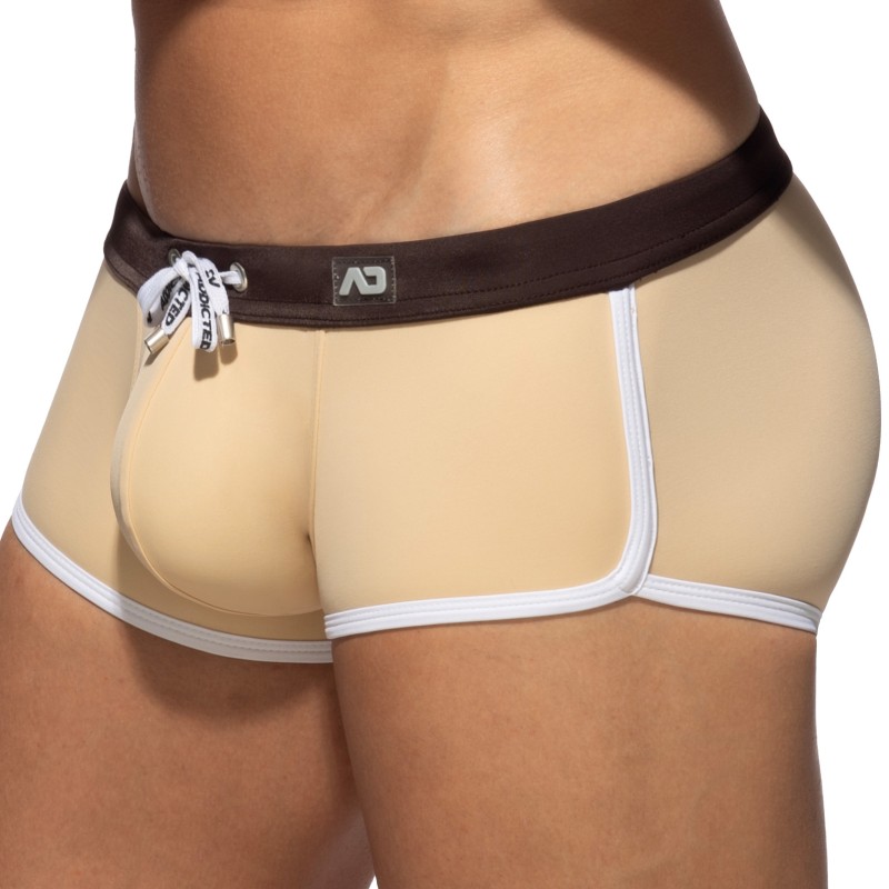 Calzoncillos Boxer, baño Shorty de la marca ADDICTED - Mini Swim Boxer ADDICTED Swim Liso - beige - Ref : ADS164 C28