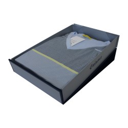 Coffret pyjama rayures gris & jaune - ref :  7G25 3043