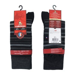 Mid-Socks negro rayado lana