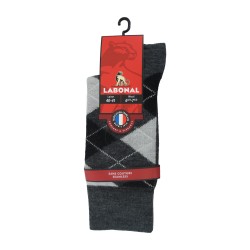 Mi-Chaussettes Laine Intarsia gris moyen - ref :  38749 3200