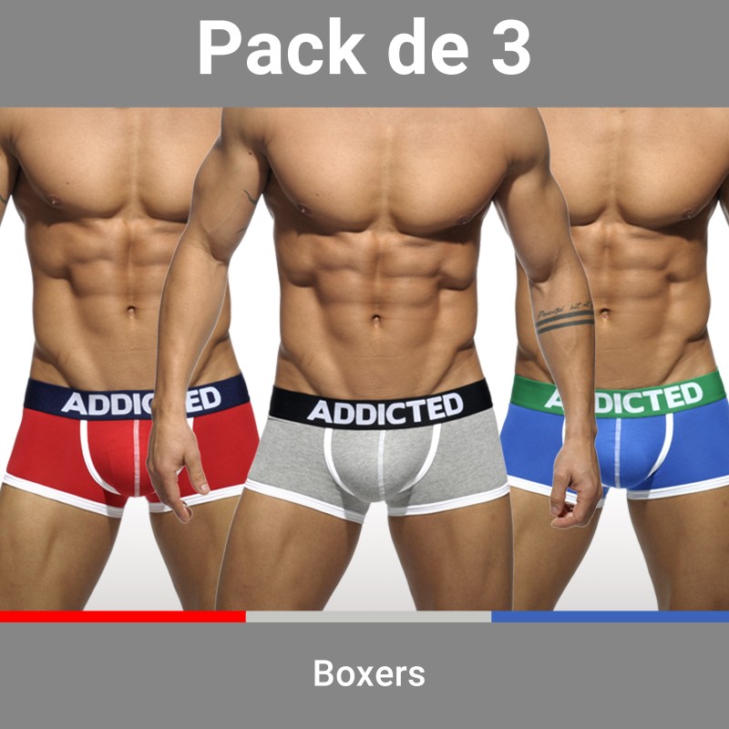 Lot de 3 boxers ADDICTED - ref :  AD302P 3 COLORS