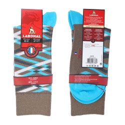  Chaussettes ZigZag lin fonce - LABONAL 34379 2200  