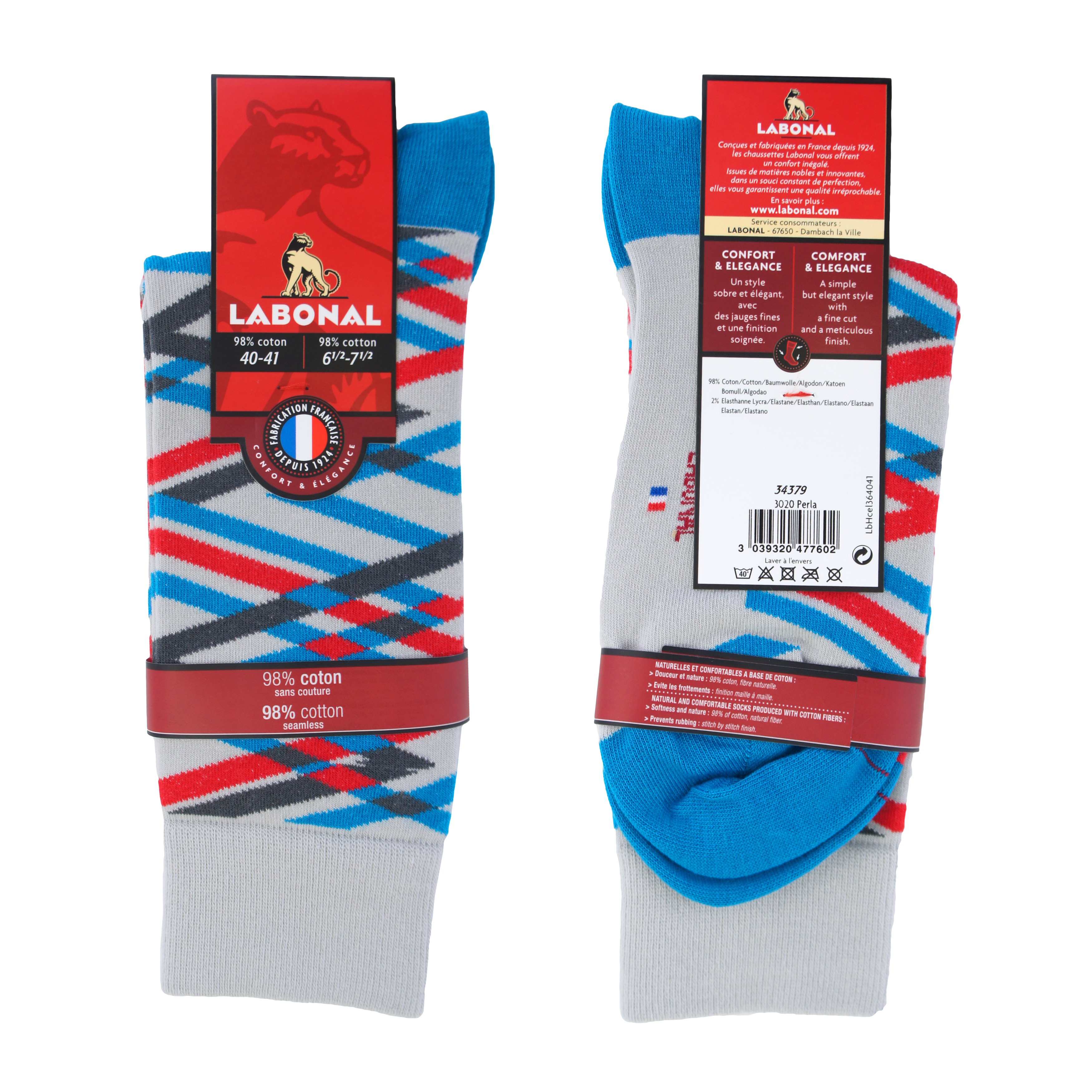 Chaussettes ZigZag Perla - Labonal : vente chaussettes pour hommes