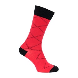 Red Intersia wool sock
