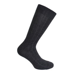 Mid-United Socks with grey wool and silk ribs