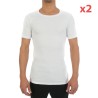  T-Shirt Crew Neck Two Cotton blanc (Lot de 2) - HOM 400566 0003 