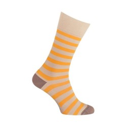 Socks - Medium cotton coloured stripes - yellow