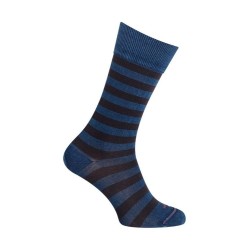 Socks - Effect denigrating cotton stripes - blue indigo