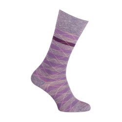 Chaussettes - Moulinée rayures coton - violet