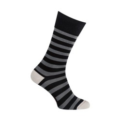Socks - Medium colored stripes cotton - black