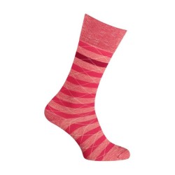 Socks - Moulinée stripes cotton - red
