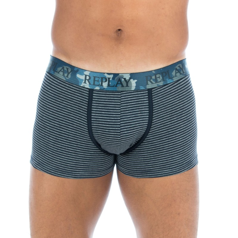  Boxer rayé coton stretch gris - REPLAY M202209 039 