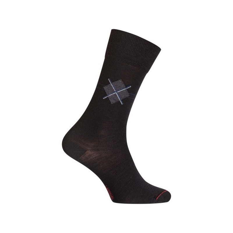  MI-CHAUSSETTES Losange placé laine - Sans couture - Marine - LABONAL 38974 1000 