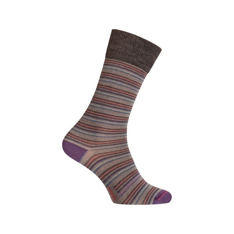  MI-CHAUSSETTES Rayures colorées laine - Sans couture - Gris - LABONAL 38975 3200 