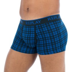  Boxer écossais coton stretch bleu - REPLAY M202205 E01 