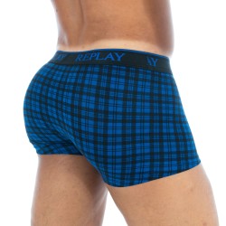  Boxer écossais coton stretch bleu - REPLAY M202205 E01 