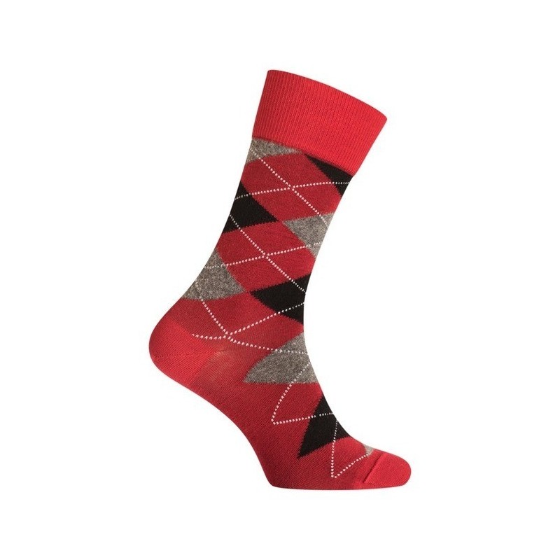  MI-CHAUSSETTES INTARSIA LAINE ANGORA - Sans couture - Rouge - LABONAL 38749 9100 