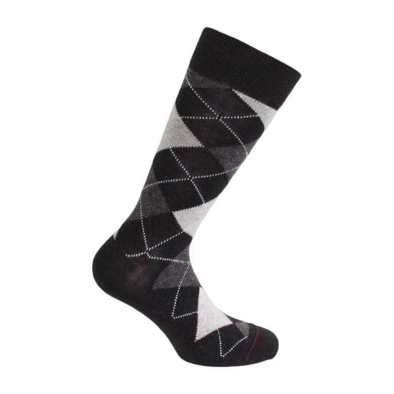  MI-CHAUSSETTES INTARSIA LAINE ANGORA - Sans couture - Dark Brown - LABONAL 38749 5850 