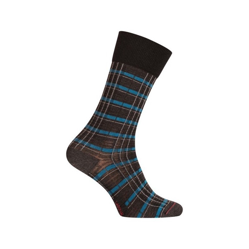  MI-CHAUSSETTES Carreaux laine - Sans couture - Anthracite - LABONAL 38979 3000 