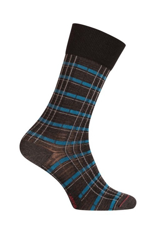 MI-CHAUSSETTES Carreaux laine - Sans couture - Anthracite - Labonal