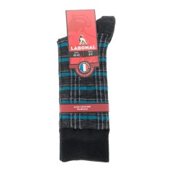  MI-CHAUSSETTES Carreaux laine - Sans couture - Anthracite - LABONAL 38979 3000 