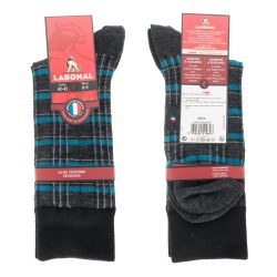  MI-CHAUSSETTES Carreaux laine - Sans couture - Anthracite - LABONAL 38979 3000 