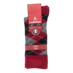  MI-CHAUSSETTES INTARSIA LAINE ANGORA - Sans couture - Rouge - LABONAL 38749 9100 