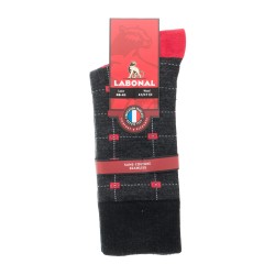  MI-CHAUSSETTES Carrés colorés laine - Sans couture - Anthracite - LABONAL 38973 3000 