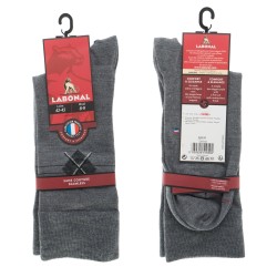  MI-CHAUSSETTES Losange placé laine - Sans couture - Gris - LABONAL 38974 3200 