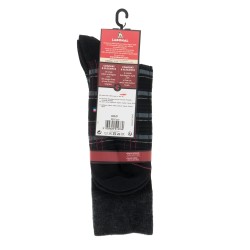  MI-CHAUSSETTES Carreaux laine - Sans couture - Noir - LABONAL 38979 8000 