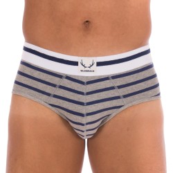  Slip gris rayures bleu marine - BLUEBUCK BR-NSGB 