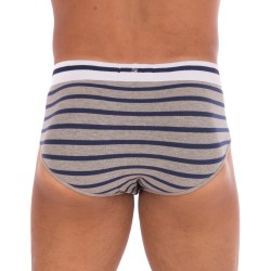  Slip gris rayures bleu marine - BLUEBUCK BR-NSGB 