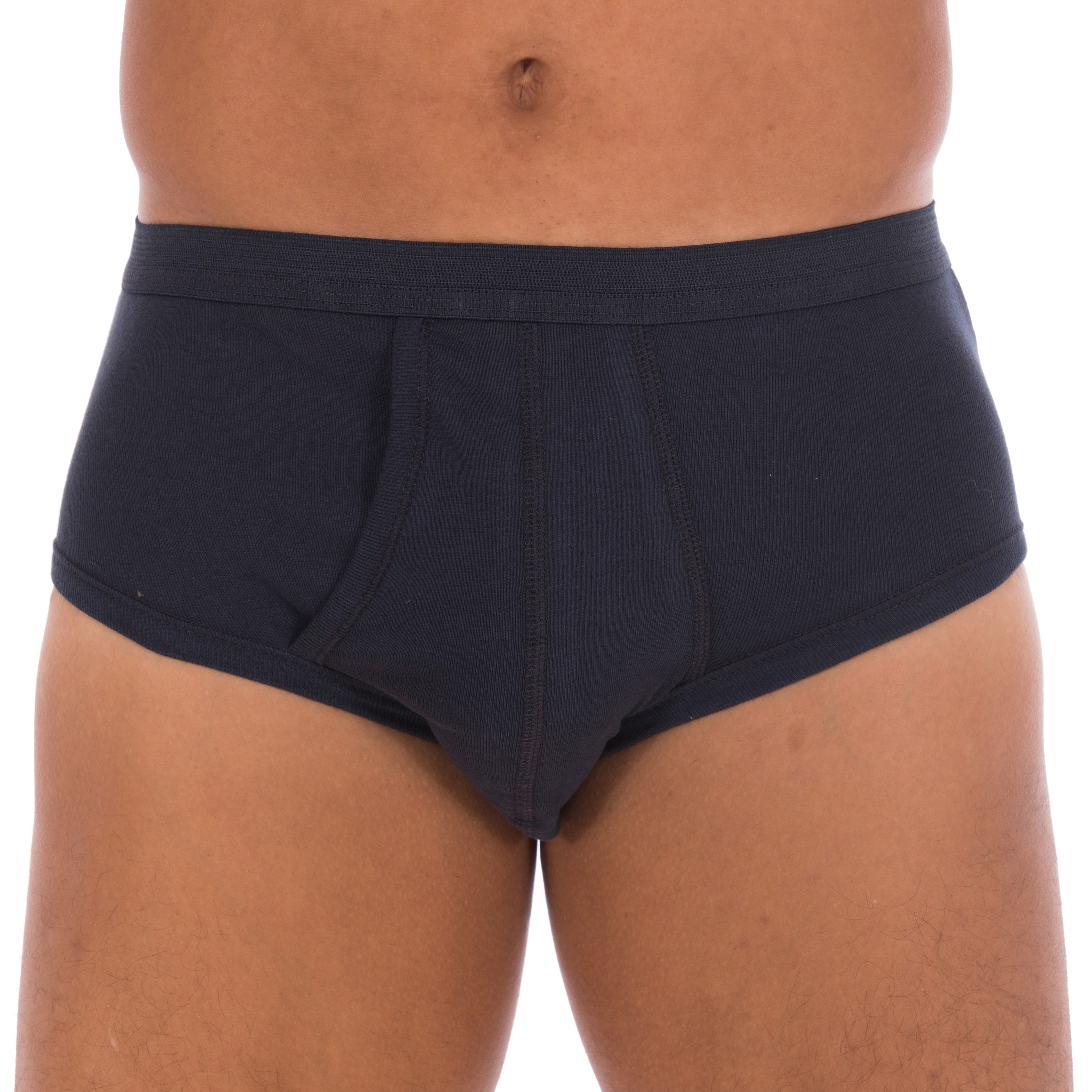 Brief 108 high waist Navy, open, pure hypoallergenic cotton - Emine