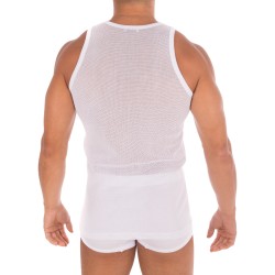 Tank top, white sifted stitch