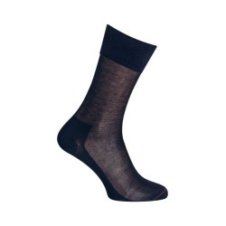  MI-CHAUSSETTES  Unie coton fil d'écosse - Sans couture - Marine - LABONAL 32076 1000 