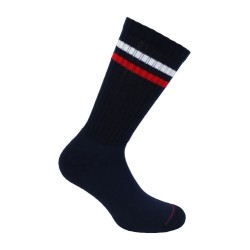MID-Socks cotone - suola riccia senza cuciture Navy