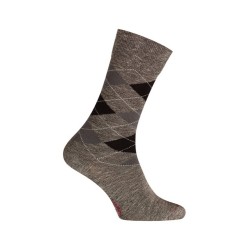  MI-CHAUSSETTES Intarsia effet mouliné coton - Sans couture - bleu - LABONAL 34768 8000 