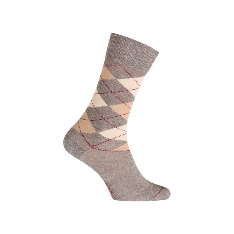  MI-CHAUSSETTES Intarsia effet mouliné coton - Sans couture - bleu - LABONAL 34768 3000 