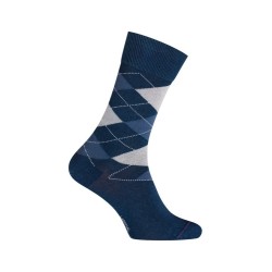 Intarsio Mid-Socks cotone denim - senza cuciture - indaco blu