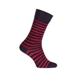 MID-Socks cotone irregolare a righe marine - senza cuciture - navy/red