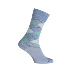  MI-CHAUSSETTES Intarsia effet mouliné coton - Sans couture - bleu - LABONAL 34768 1300 