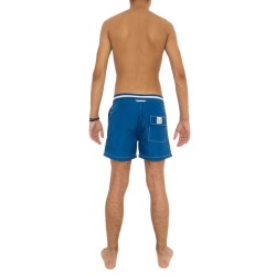  Shorts de bain bleu marine - details blancs - BLUEBUCK SW1-MBWH 