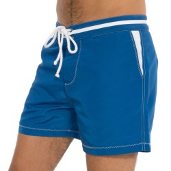 Shorts de baño azul - detalles blancos