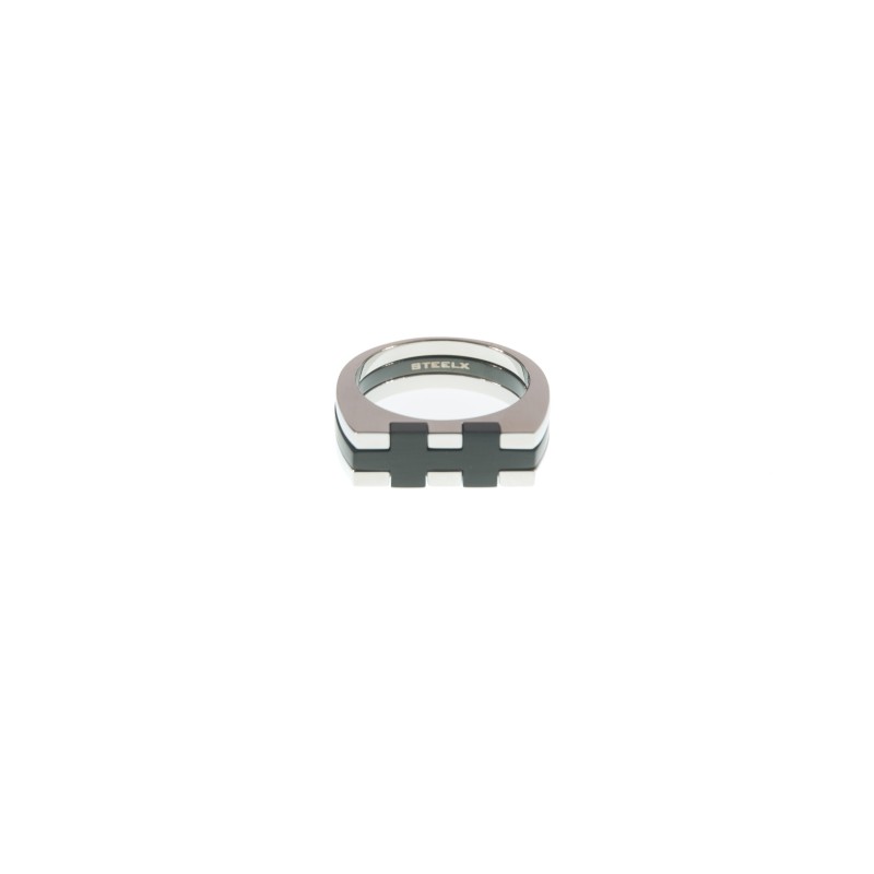  Steelx - Bague Acier noir et brillant -  R330 170 